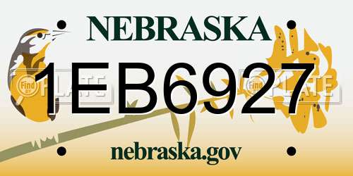 1EB6927 Nebraska License Plate