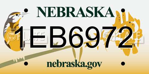 1EB6972 Nebraska License Plate