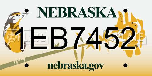 1EB7452 Nebraska License Plate
