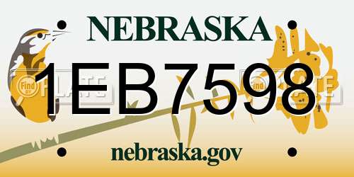 1EB7598 Nebraska License Plate
