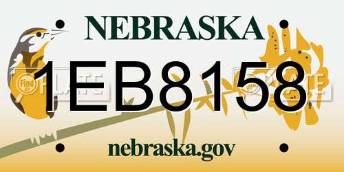 1EB8158 Nebraska License Plate