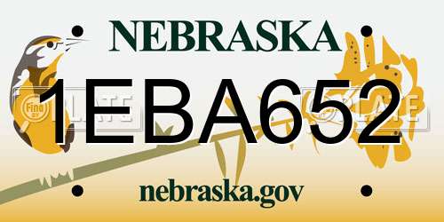 1EBA652 Nebraska License Plate
