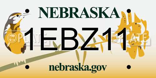1EBZ11 Nebraska License Plate