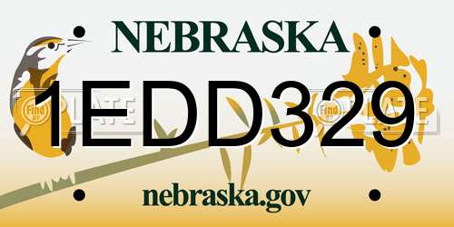 1EDD329 Nebraska License Plate