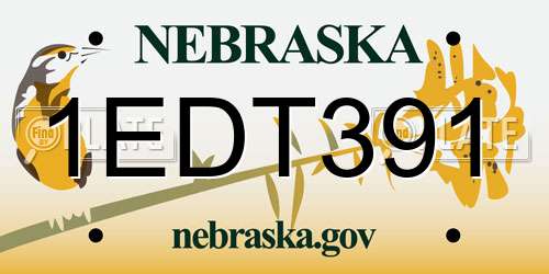 1EDT391 Nebraska License Plate