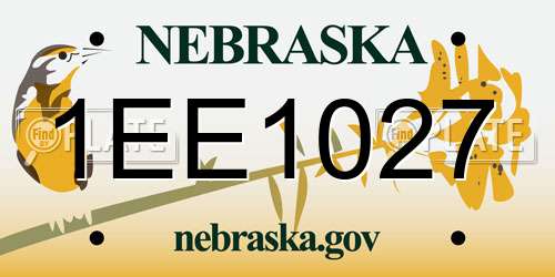1EE1027 Nebraska License Plate