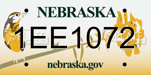 1EE1072 Nebraska License Plate