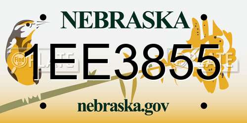 1EE3855 Nebraska License Plate