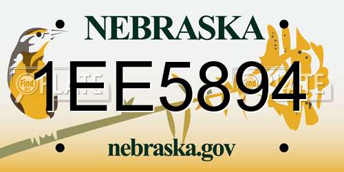 1EE5894 Nebraska License Plate