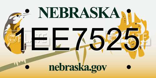 1EE7525 Nebraska License Plate