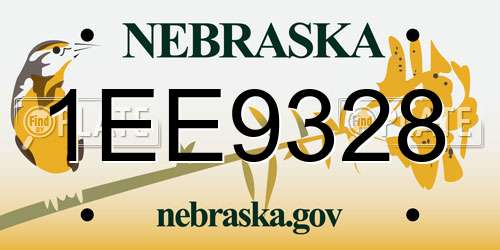 1EE9328 Nebraska License Plate