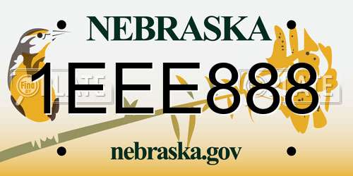 1EEE888 Nebraska License Plate