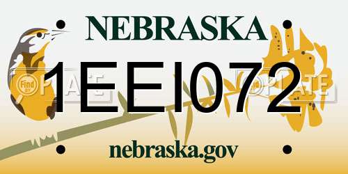 1EEI072 Nebraska License Plate