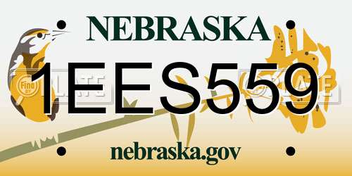 1EES559 Nebraska License Plate