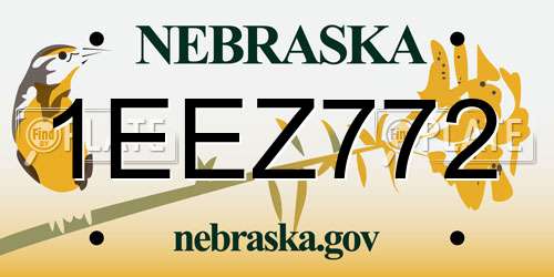 1EEZ772 Nebraska License Plate