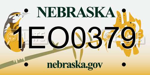 1EO0379 Nebraska License Plate