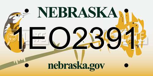 1EO2391 Nebraska License Plate