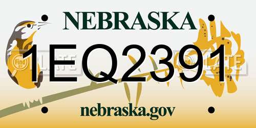 1EQ2391 Nebraska License Plate