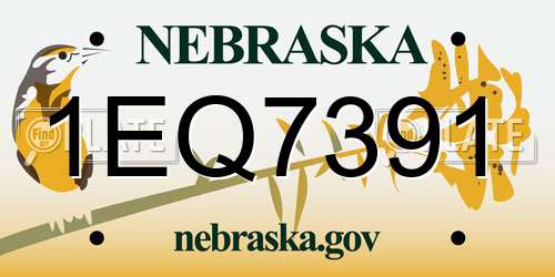 1EQ7391 Nebraska License Plate