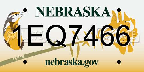 1EQ7466 Nebraska License Plate