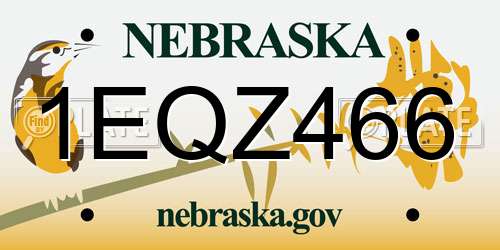 1EQZ466 Nebraska License Plate