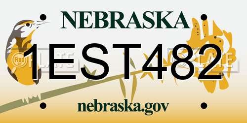 1EST482 Nebraska License Plate