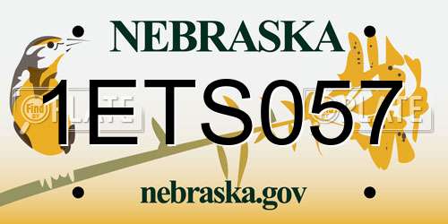 1ETS057 Nebraska License Plate