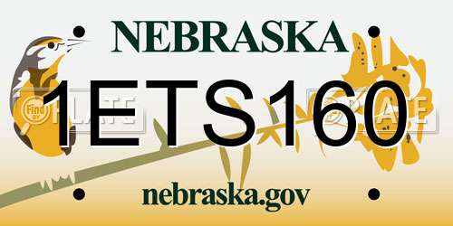 1ETS160 Nebraska License Plate