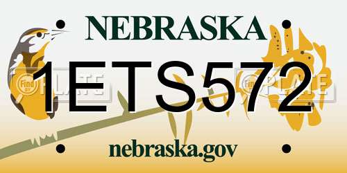 1ETS572 Nebraska License Plate