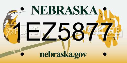 1EZ5877 Nebraska License Plate
