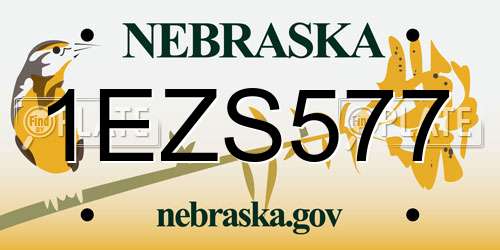 1EZS577 Nebraska License Plate