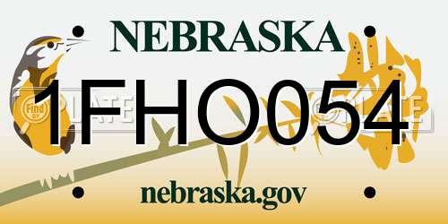 1FHO054 Nebraska License Plate