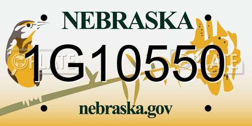 1G10550 Nebraska License Plate