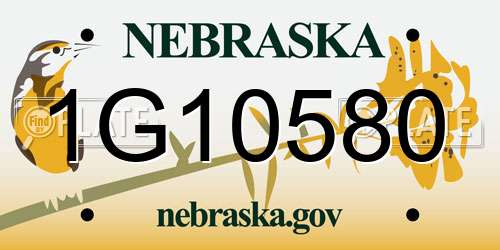 1G10580 Nebraska License Plate