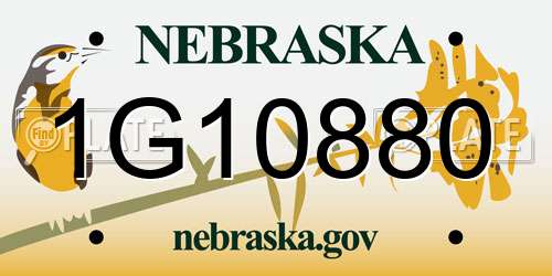 1G10880 Nebraska License Plate