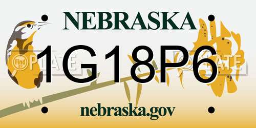 1G18P6 Nebraska License Plate