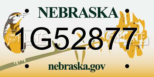 1G52877 Nebraska License Plate