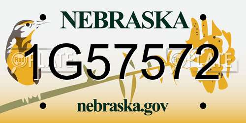 1G57572 Nebraska License Plate