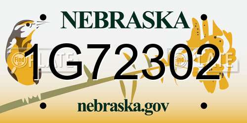 1G72302 Nebraska License Plate
