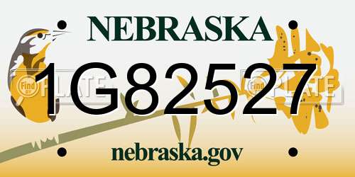 1G82527 Nebraska License Plate