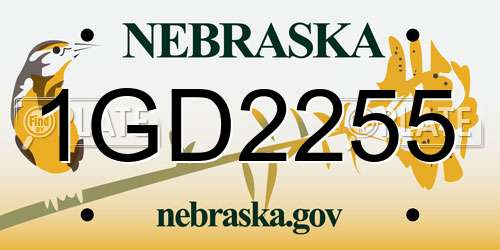 1GD2255 Nebraska License Plate