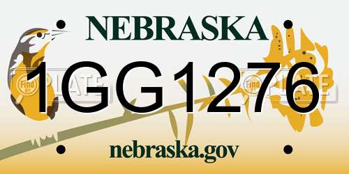 1GG1276 Nebraska License Plate