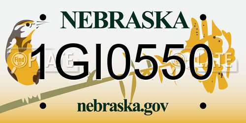 1GI0550 Nebraska License Plate