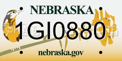 1GI0880 Nebraska License Plate