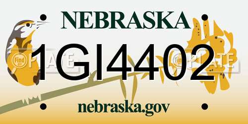 1GI4402 Nebraska License Plate
