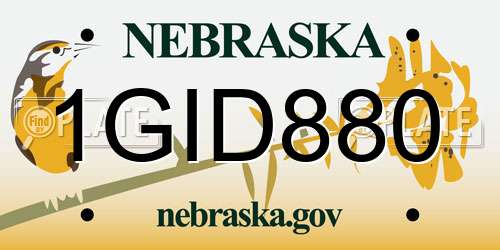 1GID880 Nebraska License Plate