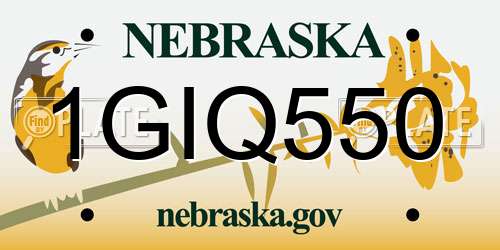 1GIQ550 Nebraska License Plate