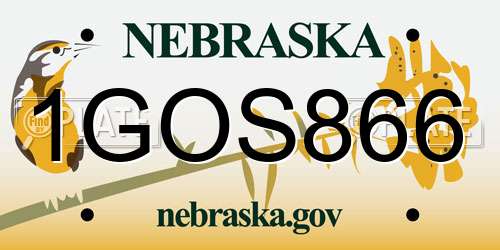 1GOS866 Nebraska License Plate