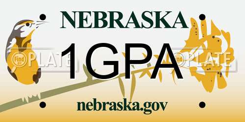 1GPA Nebraska License Plate