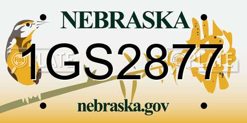 1GS2877 Nebraska License Plate